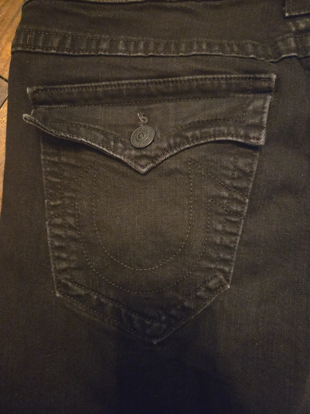 True Religion Ricky Straight Mens Size 36 Flap Pocket Black Monochromatic